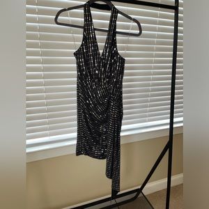 Halter top sequined mini dress